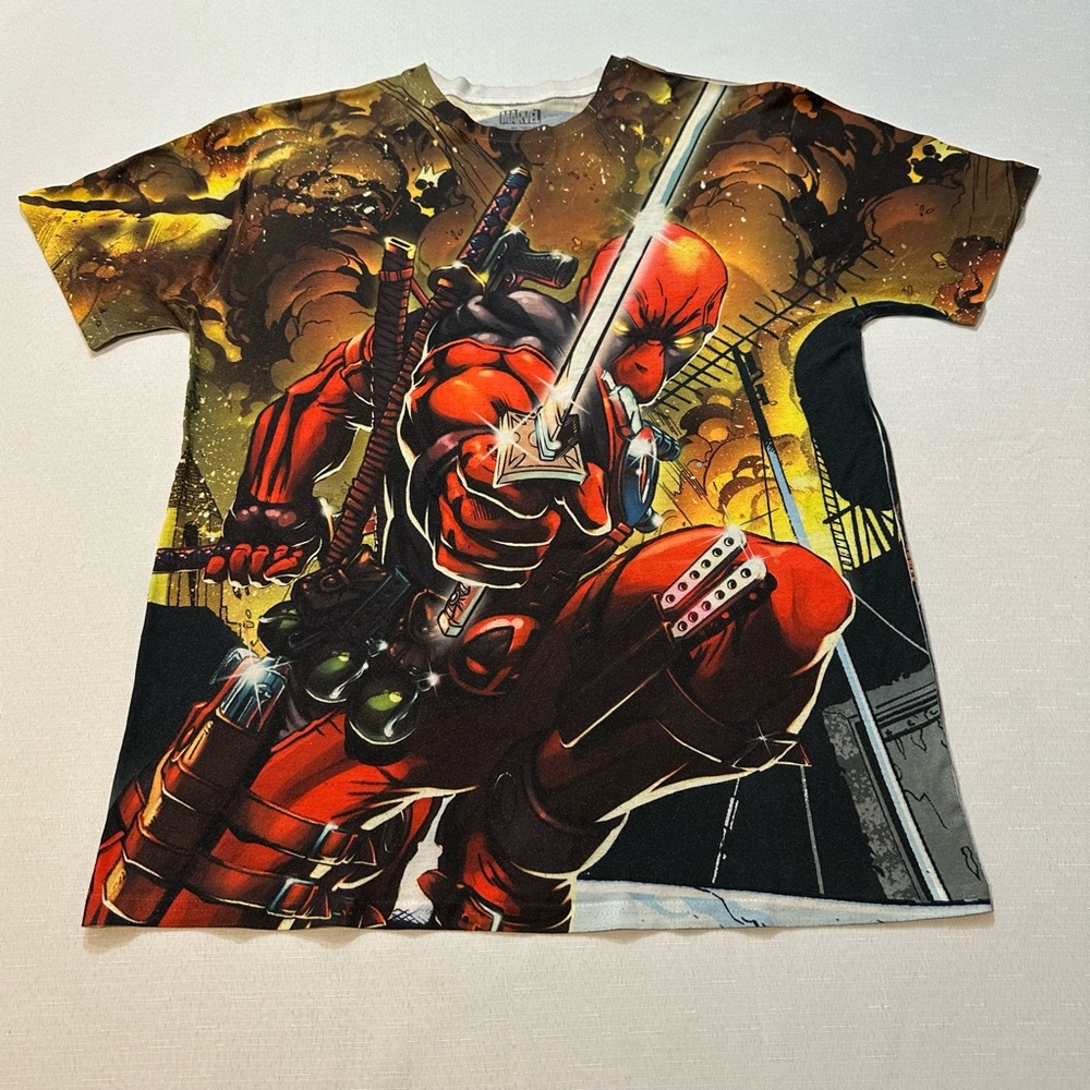 Deadpool Marvel All Over Print Tee Small Graphic Shirt